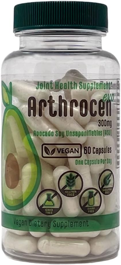 EVO Vegan supplément de santé mixte, 300Mg avocat Soy Unsaponifiable, 60 jours d'approvisionnement, une gélule par jour (2 mois)