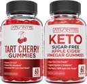 Atlantis Nutrition Tart Cherry 60 Gummies + Sans sucre Cidre de pomme Keto vinaigre 60 Gummies