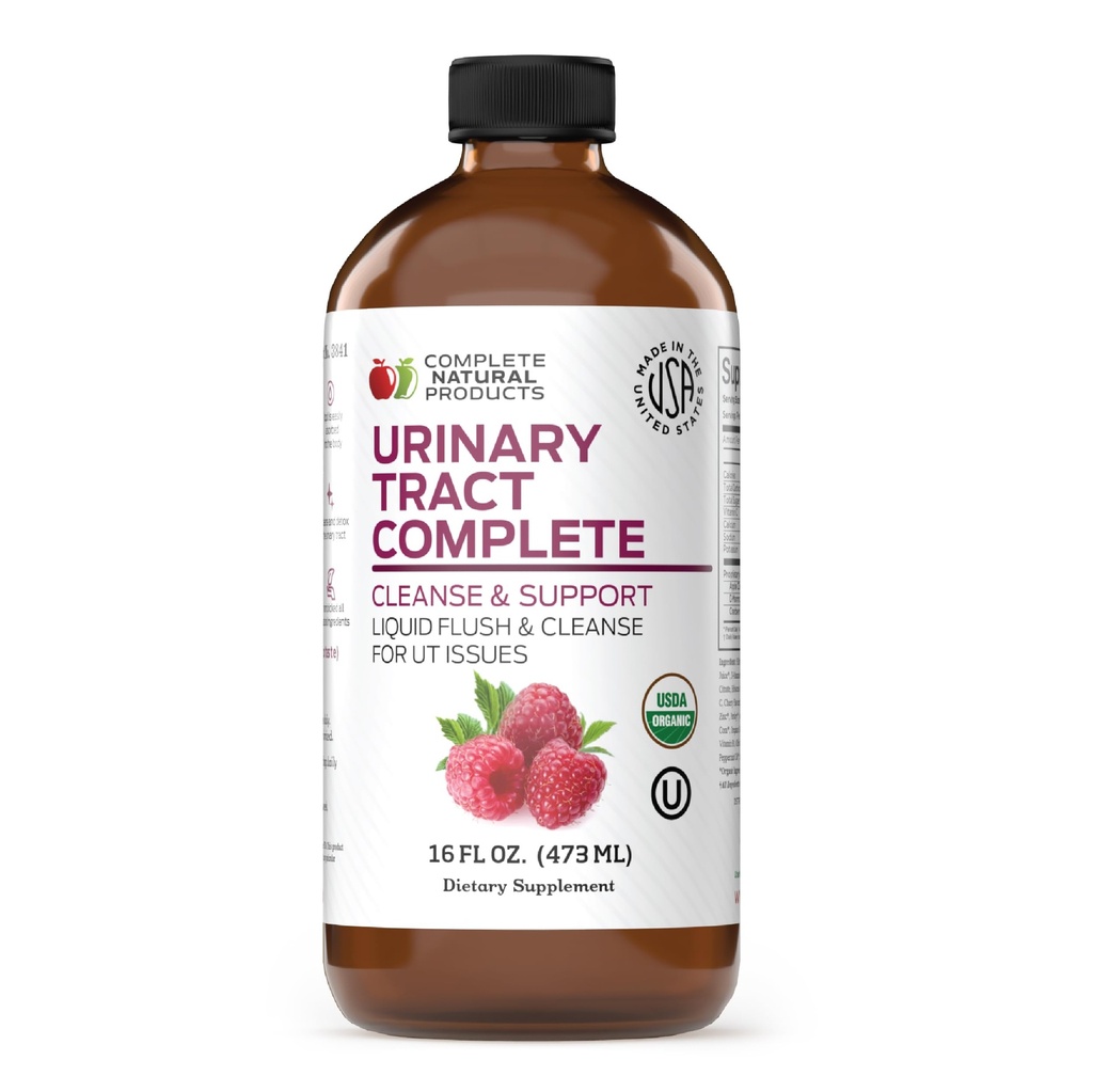 Complete Natural Urinary Tract Complete 8oz - Supplément liquide pour la santé urinaire avec canneberge biologique, D-mannose, racine de betterave, graines de fenouil et curcuma