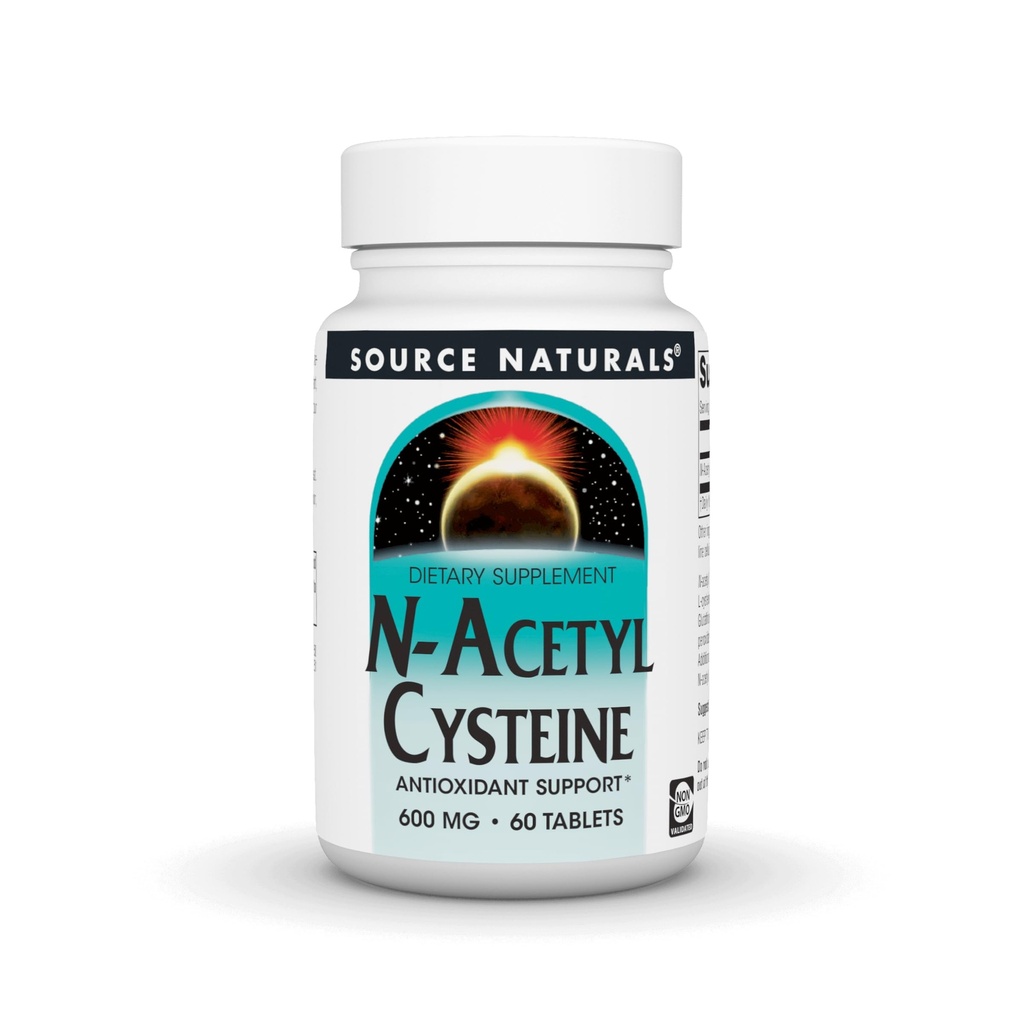 Source Naturals N-acétyl Cysteine Antioxydants Soutien 600 mg Complément alimentaire qui soutient la santé respiratoire* - 60 comprimés