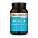 Dr Mercola Calcium avec des vitamines D3 et K2 - Soutient la santé des os et du coeur* - Calcium avec des vitamines D3 et K2 - Eggshell-Derved - Non-OGM, sans gluten et sans soja - 90 capsules (90 portions)
