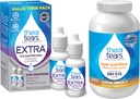 TheraTears 1200mg Omega 3 Supplément pour la nutrition des yeux, Triglycéride de lin biologique Huile de poisson et vitamine E, 180 Compte avec Thera Larmes gouttes pour les yeux secs, 0,5 Fl Oz, 15 Ml, 2 Pack