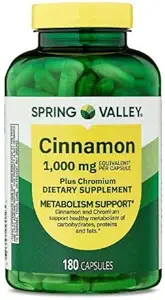 Générique Spring Valley Cinnamon Plus Chromium, 1000 mg, 180 Capsules de Compte - Supplément nutritionnel naturel pour le bien-être général et + Sticker Dri Store