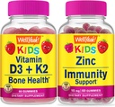 Eh bien oui Vitamine D3+K2 Enfants + Zinc Enfants 15mg, Gummies Bundle - Grande dégustation, supplément de vitamine, sans gluten, sans OGM, gummy à croquer