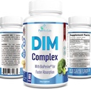 Supplément DIM – 150mg DIM (diindolylméthane), Brocoli, Calcium D-Glucarate et Biopérine - Hormone Balance pour les hommes et les femmes, Estrogen, Menopause Balance - 60 Capsules