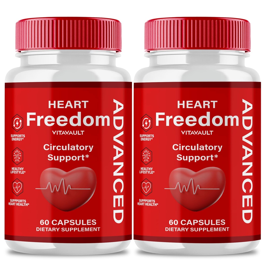 Heart Freedom Capsules, Official HeartFreedom Pills - Energy and Health Maximum Strength, Heart Freedom Circulation Support Capsules, All Natural Glyco Optimizer, Premium Formula Reviews (2 Pack)