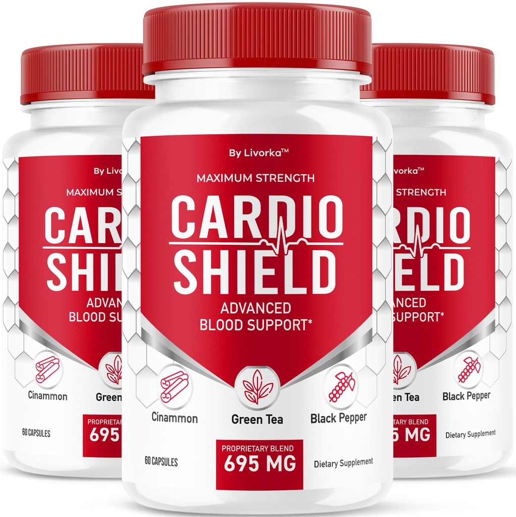 (3 Pack) Cardio Shield Capsules - Official Cardio Shield Supplement Support Vitamin Pills, All Natural Cardio Shield Advanced Premium Formula Wellness & Overal Health Review, 180 Capsules For 3 Months