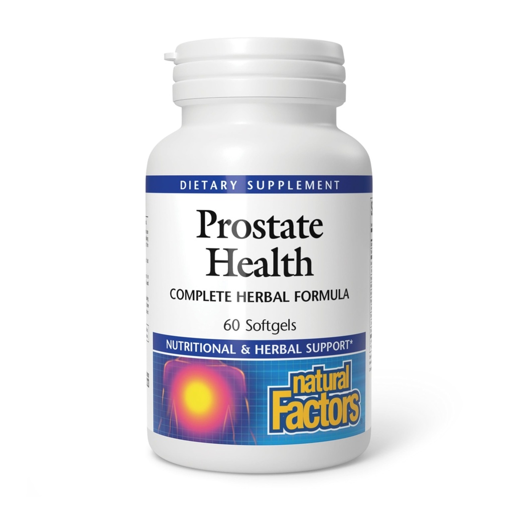 Facteurs naturels, Prostate Health Formula, Herbal Support for a Healthy Prostate with Saw Palmetto and Turmeric, 60 portions de softgel