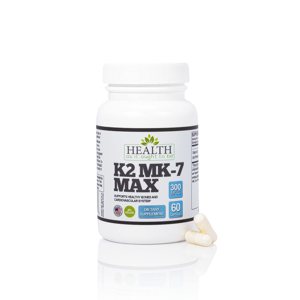 La santé comme elle doit être vitamine K2 MK7 MAX Extra Strength 300mcg Supplémeny