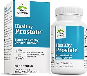 Terry naturellement sain Prostate - Supplément alimentaire avec Boron, Saw Palmetto & Zinc - Prostate & Urinary Tract Health Support - Softgels sans OGM et sans gluten - 30 Softgels