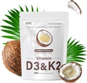 300 Pcs 2 en 1 Vitamine D3 10000 iu Plus K2 (MK-7) 200 mcg Huile de coco vierge Softgels avec Vitamines D & K soutient l'absorption de calcium, os, immunitaire, et santé du coeur – Facile à avaler
