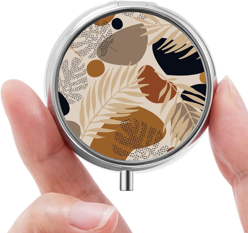 Mini boîte à pilules, petite boîte à pilules, boîte à pilules portable, organisateur mignon de pilules pour les vitamines, médicaments, huile de poisson et suppléments (foliage)