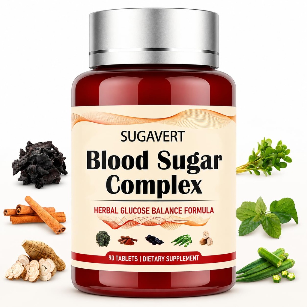 Blood Sugar Complex, Herbal Glucose Balance Formula, 90 Tablets, Cinnamon, Huangjing, Kudzu Root, Mulberry Leaf, Okra & Purslane, Daily Wellness Supplement
