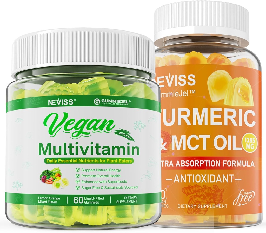 Gummies curcuma bio 1000mg avec multivitamine végétalienne pour les femmes hommes