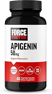 FACTEUR DE FORCE Supplément d'apigenine pour la relaxation et le stress, puissant bioflavonoïde et antioxydant, apigenine 50mg, qualité premium, végétalien, non-OGM, 60 capsules (paquetage mai Vary)