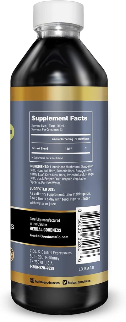 Bonbon à base de plantes et extrait liquide articulaire 12oz - Soutien biologique pour la santé osseuse et articulaire, les muscles et la mobilité avec le calcium, le magnésium, la glucosamine et la chondroïtine pour les hommes et les femmes - 1 Btl