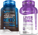 Herbtonics Capsules de vinaigre de cidre de pomme Plus Keto BHB.com Fat Burner & Weight Loss Supplement pour les femmes et les hommes - Liver Cleanse Detox & Repar Formula with Milk Thistle Artichoke and 24 Herbs Liver Health