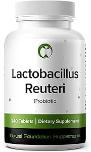 Lactobacillus Reuteri Probiotic Supplement 240 Comprimés 3 Million d'UFC probiotiques pour les hommes et les femmes soutient la santé digestif intestinale et gut (240, Lactobacillus Reuteri)