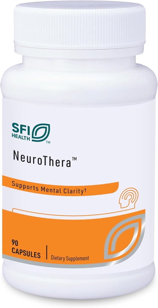 Klaire Labs SFI Health Neurothera - soutient la clarté mentale avec Phosphatidylsérine, Choline & Ginkgo, mélange de soutien cognitif sans conservateurs laitiers ou artificiels (90 capsules)