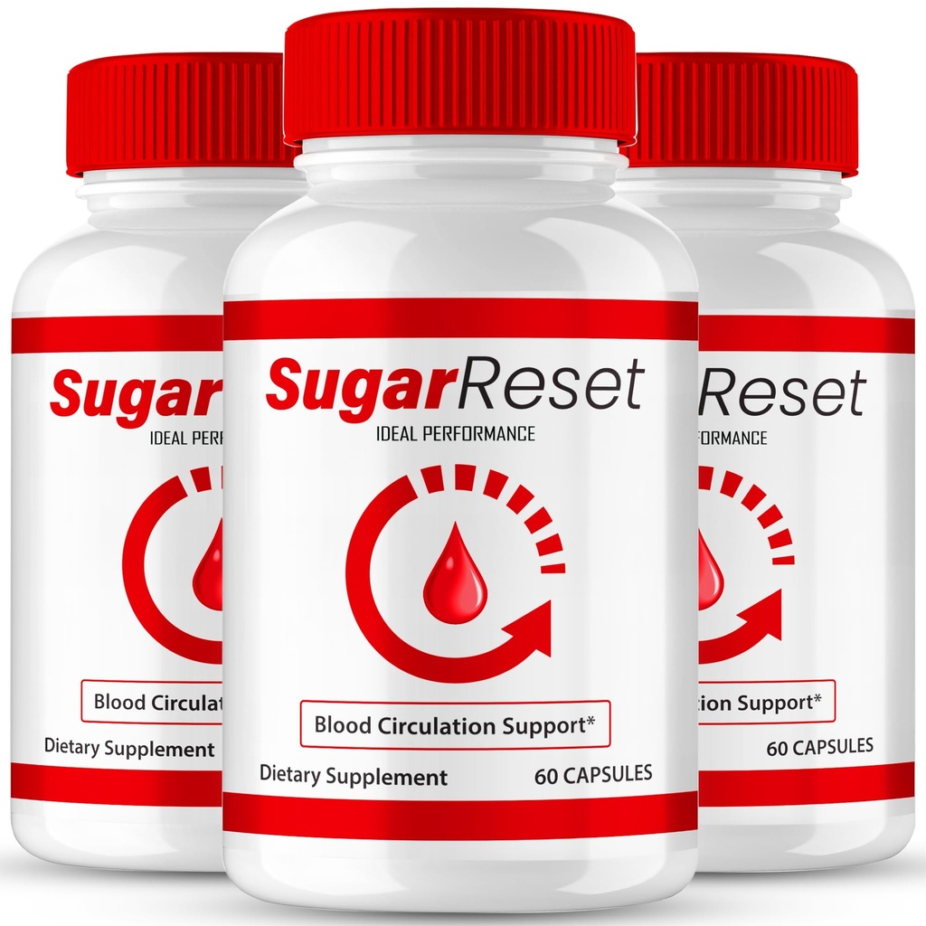 Sugar Reset Capsules, Official Sugar Reset Advanced Blood Formula Supplement Pills - Extra Strength, All Natural Healthy Circulation & Stable Levels, Advanced Sugar Reset Health Reviews (3 Pack)
