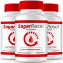 Sugar Reset Capsules, Official Sugar Reset Advanced Blood Formula Supplement Pills - Extra Strength, All Natural Healthy Circulation & Stable Levels, Advanced Sugar Reset Health Reviews (3 Pack)