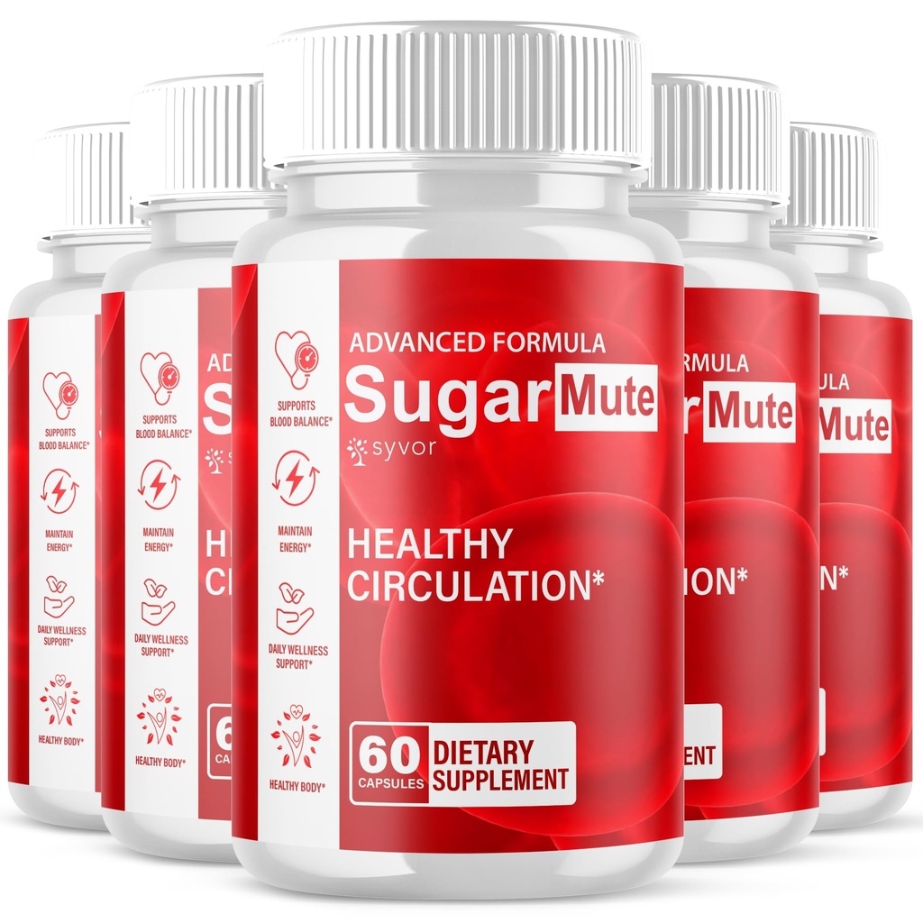 (5 Pack) Sugar Mute Capsules, Official SugarMute Health Support Pills with All Natural Ingredients, Advanced Formula for Health & Wellness Support with Premium Vitamins for Women & Men (300 Capsules)