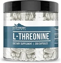 Éléments terriens L-Thréonine 200 Capsules, Acides aminés essentiels, Pure et non dilués, Pas d'additifs