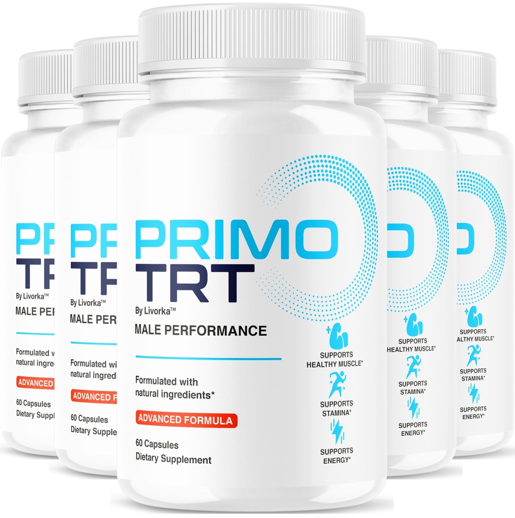 (5 Pack) Primo TRT Pills - Official PrimoTRT Supplement Capsules For Men - Maximum Strength Energy Support, Natural Primo TRT Vitamins Support Overall Health & Wellness, 300 Capsules For 5 Months