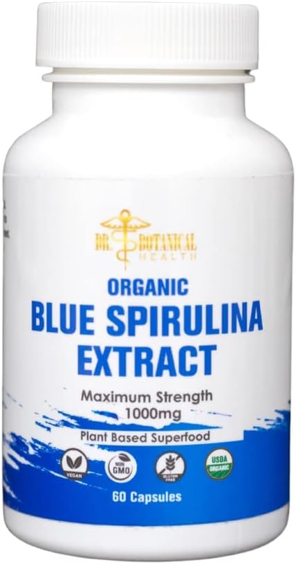 Capsules de Spiruline Bleue - Organique - 1000 mg - 60 Capsules