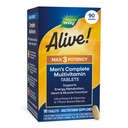 Nature's Way Alive! Men's Max3 Potency Daily Multivitamin, High Potency Multivitamin for Men with B-Vitamins for Cellular Energy*, Supports Heart, Muscle and Eye Health*, 90 Tablets