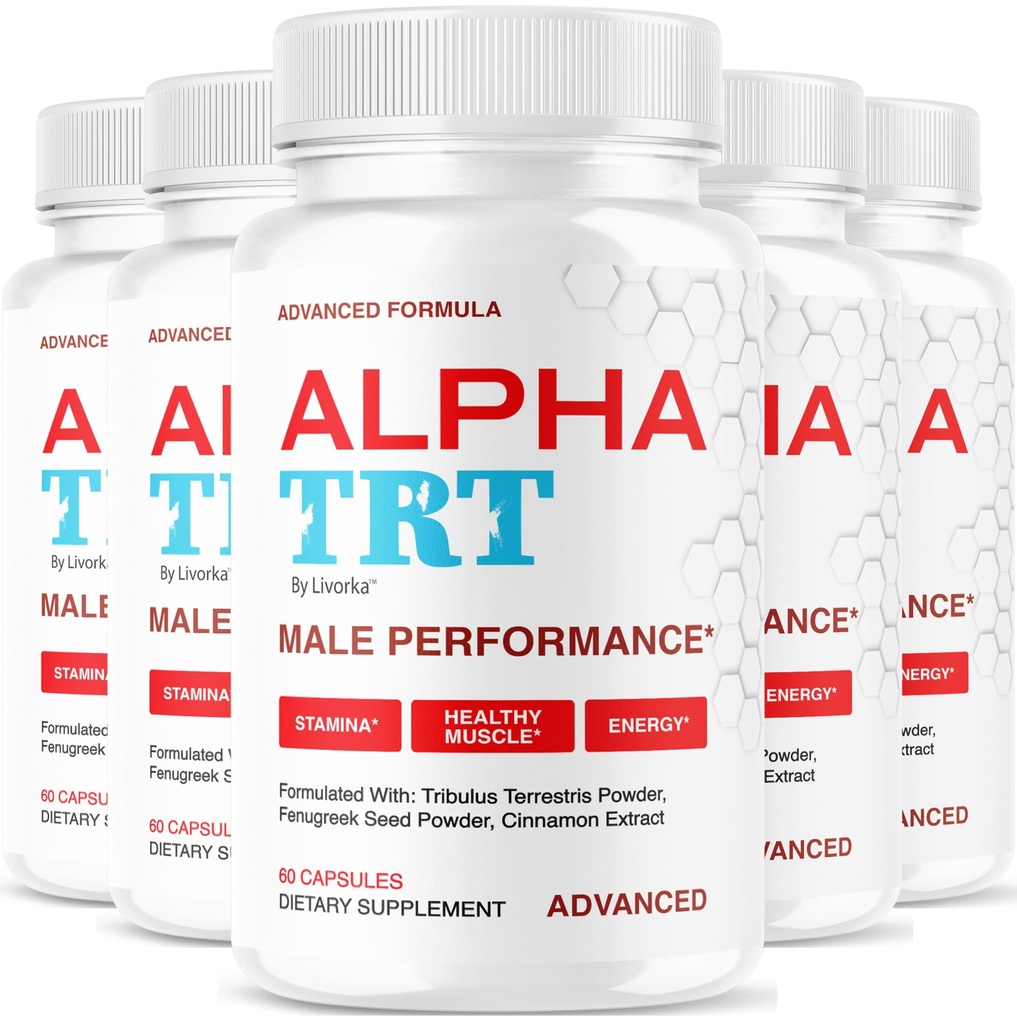 (5 Pack) Alpha TRT Capsules - Official AlphaTRT Pills for Men All Natural Daily Nutrition Support Premium Advanced Formula Multivitamin for Overall Health & Wellness, 300 Capsules for 5 Months