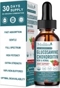 Glucosamine Chondroïtine MSM gouttes liquides-w/Elderberry, Boswelia & Hyaluronique Acid-Extra Strength Supplément de soutien pour la mobilité, la flexibilité et les os, haute absorption,60ml (2 fl oz)
