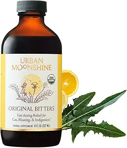 Urban Moonshine Original Digestive Bitters - Debloat - Gut Health - Appétit Regulation - Support digestif - Certifié biologique - Racine de dandelion - Racine de dard - 8 Fl Oz