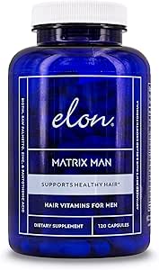 Elon Matrix Man - 60 Day Supply - Hair Growth Vitamins for Men – Saw Palmetto & Biotin Advanced Formula Vitamins – Promotes Healthy Beard Growth – (120 Capsules)