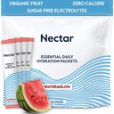 Nectar Hydration Packets - Electrolytes Powder Packets - No Sugar or Calories - Organic Fruit Liquid Daily IV Electrolytes Powder for Dehydration Relief & Rapid Rehydration (Watermelon 18 Pack)