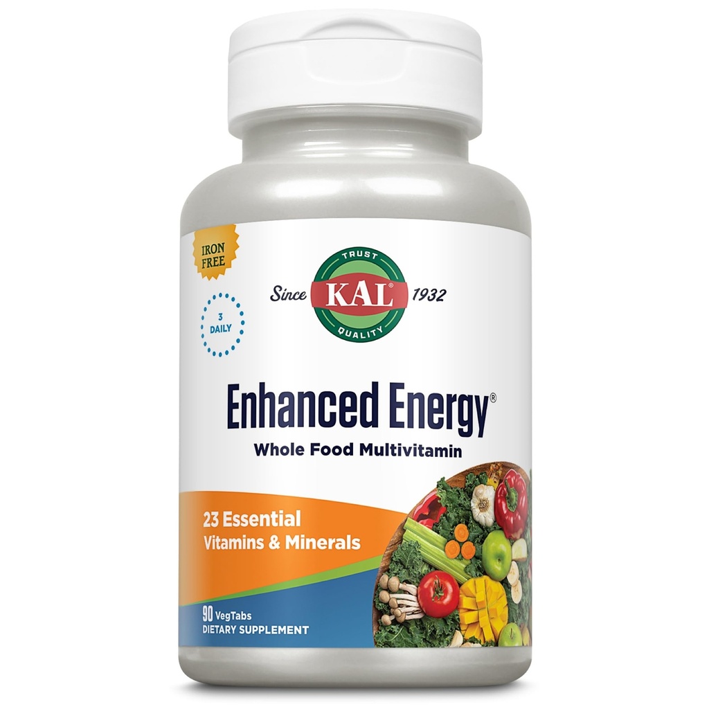 KAL Enhanced Energy Iron Free Tablets, 90 Count