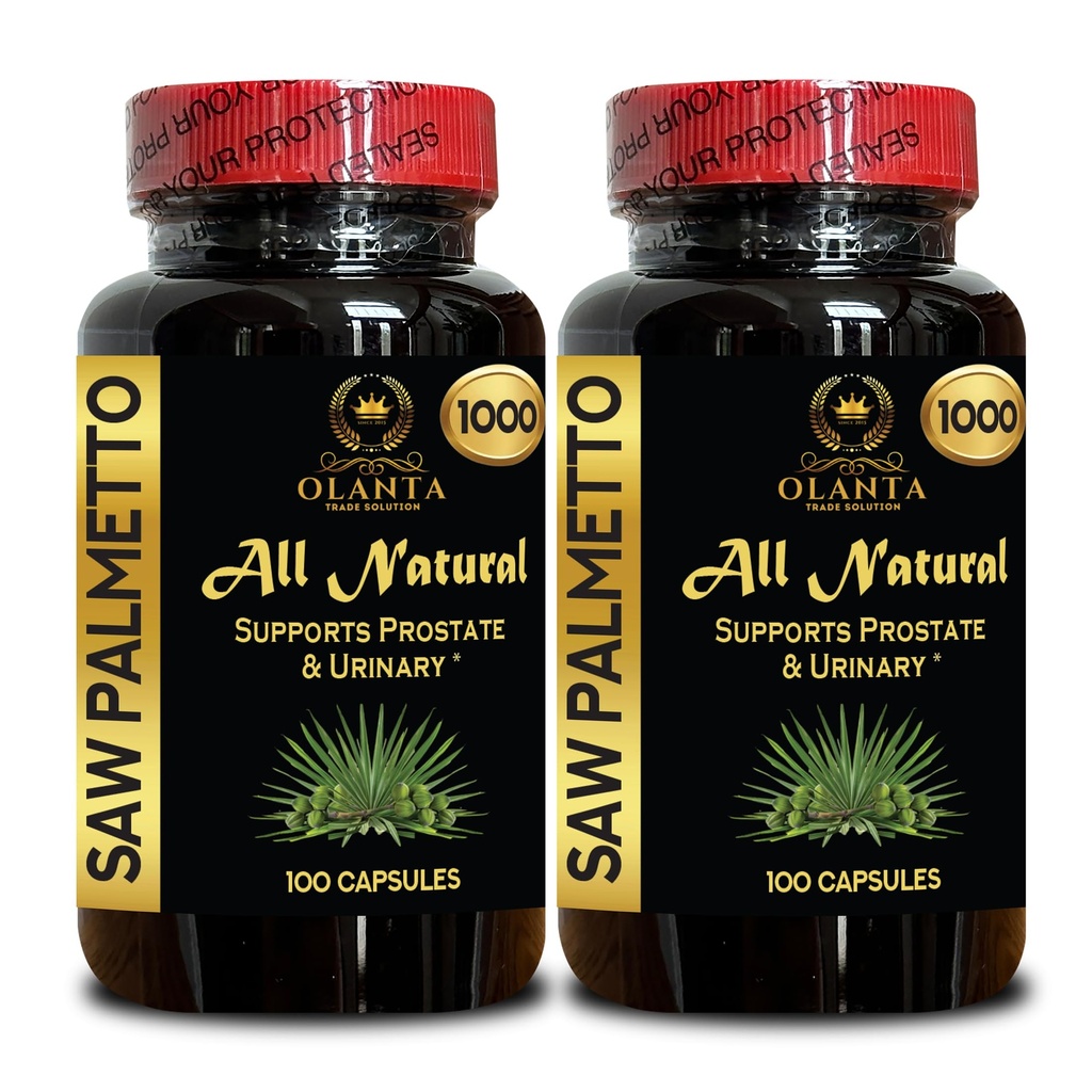 Saw Palmetto 1000mg – Daily Support for Men Seeking Balance with Herbal Tradition - Advanced Formula Saw Palmetto Extract – 2 Bottles 200 Counts
