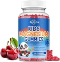 Gummies de citrate de magnésium pour enfants - Magnésium pour enfants et adultes, supplément de citrate de magnésium calme Soutien sommeil, santé osseuse et musculaire, relaxation nerveuse - 60 Comte Cherry Flavor