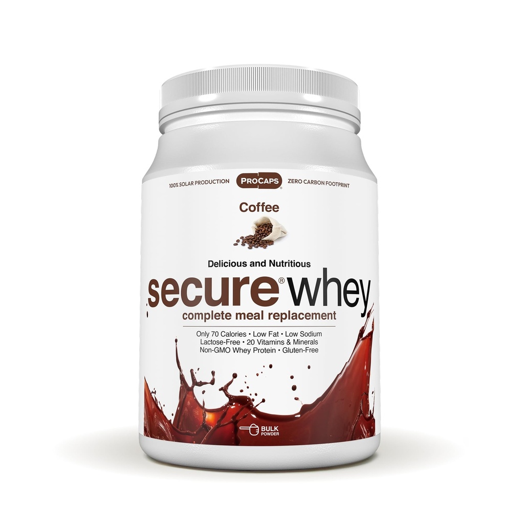 ANDREW LESSMAN Secure Whey Complete Meal Replacement - Coffee 60 Servings - Only 70 Calories, 7 Grams Ultra-Pure Whey Protein, Vitamins, Minerals, Low-Fat, Nutritious, Delicious, Mixes Instantly