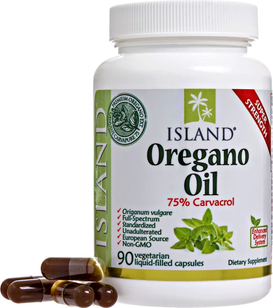 Capsules d'huile d'origan, ingrédients organiques - Super-Strength, cultivé en Espagne, 90-ct liquide - Huile biologique de capsules d'origan avec une livraison améliorée