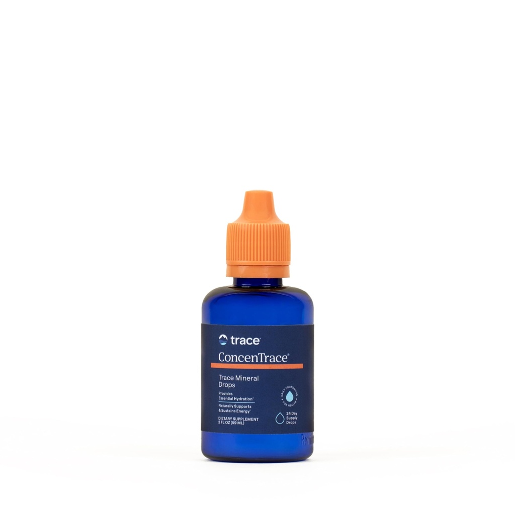 Trace Minerals ConcenTrace Mineral Drops - Supplément liquide pour le soutien des os et des articulations - Aides Hydratation et restauration des électrolytes - Non aromatisé, 2 fl oz (24 portions)