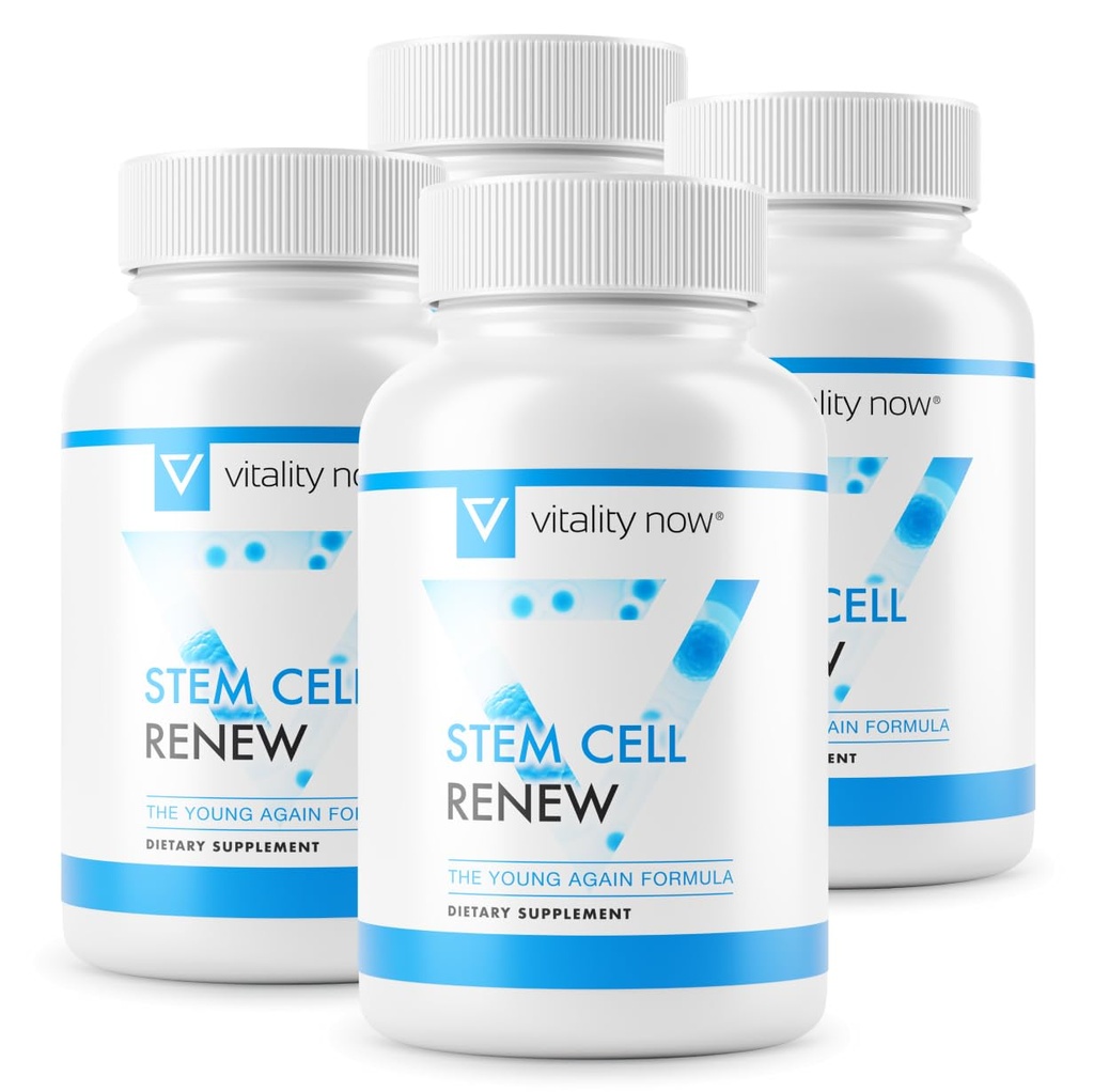 Stem Cell Renew | Boost Your Natural Supply of Stem Cells to Strengthen Mental Sharpness, Help Slow Signs of Aging and Restore Youthful Energy - Created by NASA Scientist | 4-Month Supply (240 count)