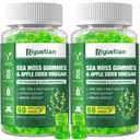 2 Pack Sea Moss Gummies - 120 Vegan Irish Moss Gummy Bears - Made with Natural & Organic Sea Moss Gel, Bladderwrack & Burdock Root - Seamoss Supplement for Energy, Immune Support