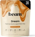 Beam Dream Sleep Powder, L-Theanine, Apigenin, Reishi et Magnésium, troisième partie testé aide au sommeil naturel et supplément de sommeil pour le sommeil profond, relaxation et récupération, soutien de sommeil naturel, 30 portions