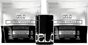 Orlo Omega 3 – Supplément Omega-3 végétalien (EPA & DHA) – Huile de poisson et Krill extra-forte alternative à l'huile d'algue (120 Mini sans Burpless Softgels Kit)