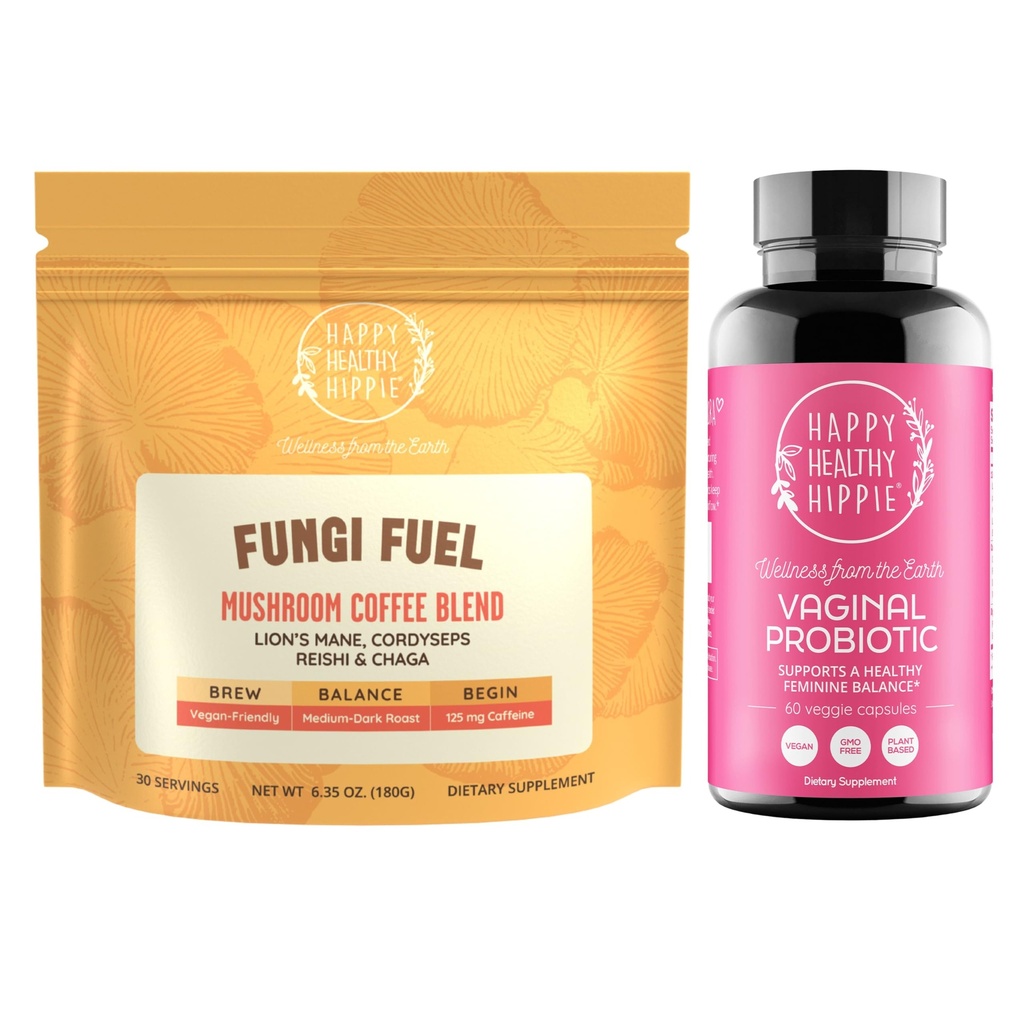 Happy Healthy Hippie Fungi Fuel Mushroom Coffee & Vaginal Probiotics for Women