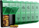 Extra Large Pill Organizer 2 fois par jour, XL 7 Day Pill Box AM PM, Jumbo Weekly Pill Case, Daily Night Oversized Medicine Organizer, Vitamine Holder, Big Pill Container, deux fois par jour Organisateur de pilule