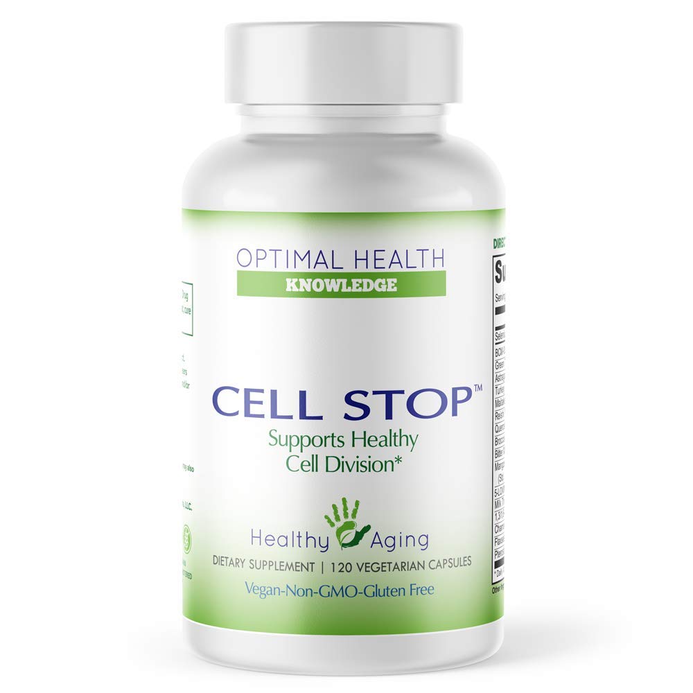 CELL STOP - Powerful Cell Division Support, Propriety Blend comprend Curcumin, Green Tea, Reishi Mushroom, Turkey Tail Mushroom, Brocoli Extract, 1,3/1,6 Beta Glucan, et d'autres - 120 Capsules de Veggie