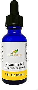 Gouttes de vitamine K1 - Supplément d'huile de carthame et de carthame à base de vitamine K1 - Soutient la santé du sang, des os, de la peau - Gouttes pour usage oral et externe - Sans alcool, végétalien, 1 fl oz, 36 portions