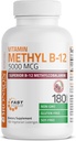 Bronson Méthyl B12 5000 mcg Vitamine B12 Méthylcobalamine Énergie et soutien du cerveau, 180 Lozenges
